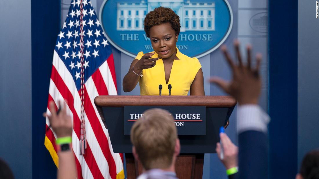 Karine Jean-Pierre becomes first Black woman in 30 years to host daily White House press briefing - CNNPolitics