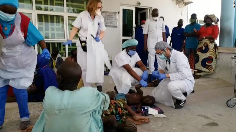 Survivors of the Kebbi boat disaster receive treatment at a local hospital on Wednesday. 