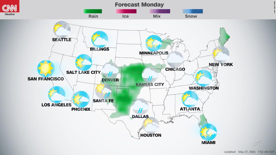Memorial Day Weekend weather forecast Northeast starts cool and rainy