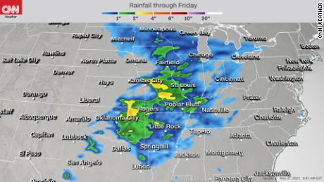 Forecast rainfall accumulation through Thursday night