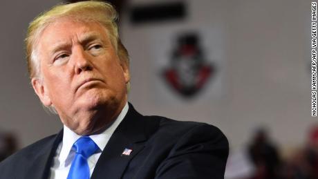 US President Donald Trump speaks during a &quot;Make America Great Again&quot; rally at the Eastern Kentucky University, in Richmond, Kentucky, on October 13, 2018. (Photo by Nicholas Kamm / AFP)        (Photo credit should read NICHOLAS KAMM/AFP via Getty Images)