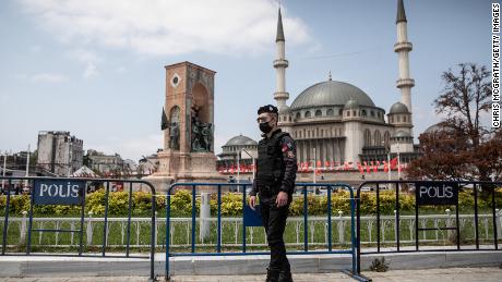 The controversial mosque is situated iacross Taksim Square from Gezi Park, the scene of massive anti-government protests in 2013.