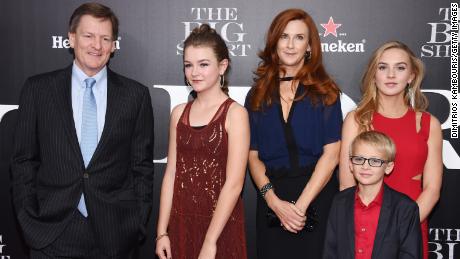 Dixie Lewis, second from left, with her family in New York at the premiere of &quot;The Big Short&quot; in 2015. 
