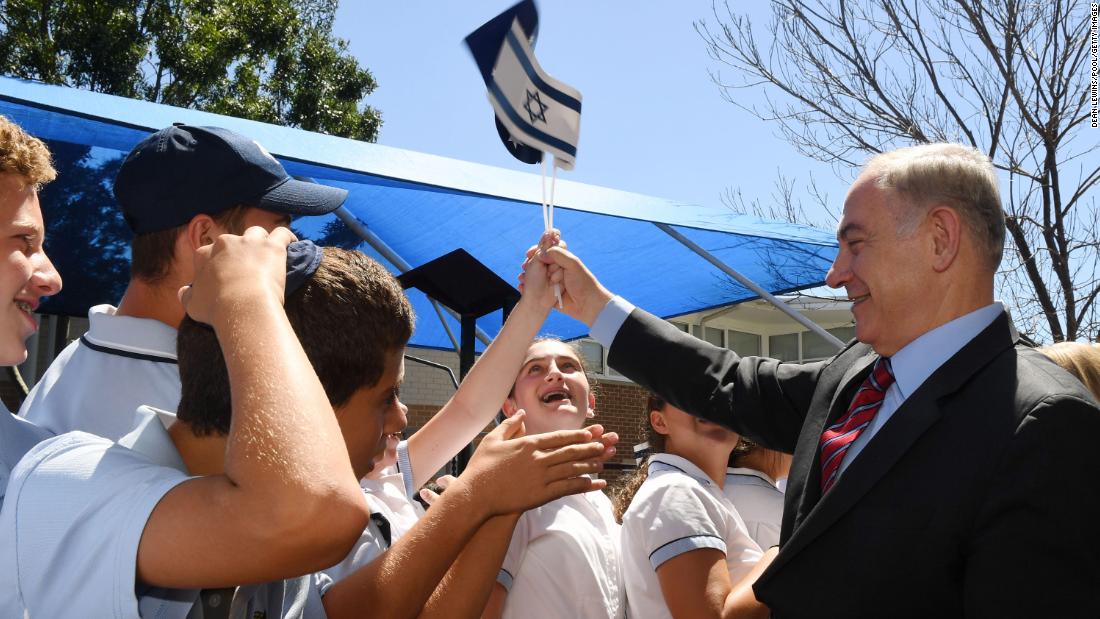 Netanyahu visits Moriah College in Sydney in February 2017. It was the first time an Israeli prime minister had visited Australia.