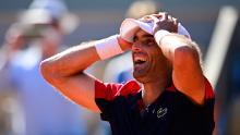 Andújar celebrates his upset win over Dominic Thiem on Sunday. 