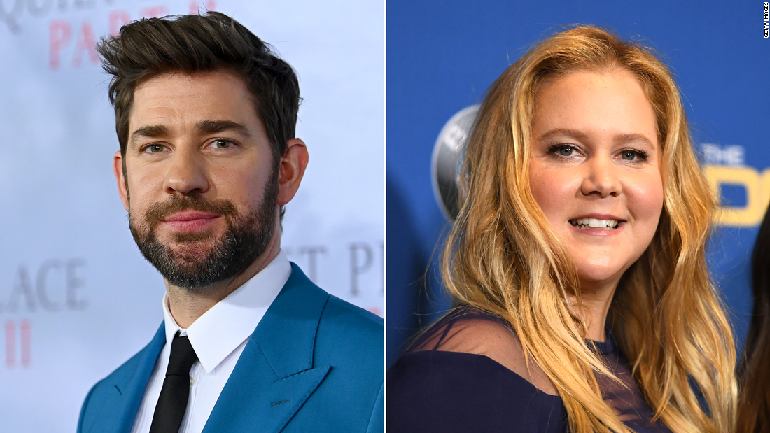 John Krasinski responds to Amy Schumer's joke that his marriage to Emily Blunt is for publicity