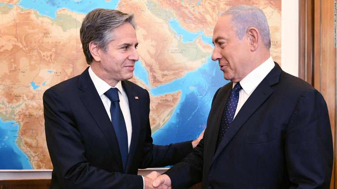 Netanyahu meets with US Secretary of State Antony Blinken in May 2021. Blinken was also in the region to meet Palestinian President Mahmoud Abbas and visit Egypt and Jordan.
