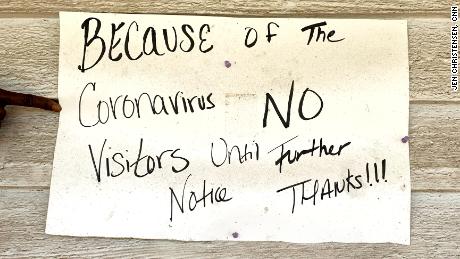 A sign warns visitors away from a home in rural Cuthbert, Georgia, an area hit hard by the Covid-19 pandemic.