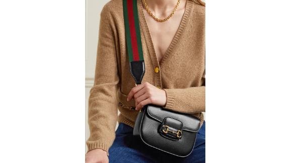 Gucci 1955 Horsebit-Detailed Textured Leather Shoulder Bag