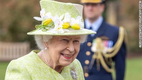 Queen Elizabeth II during a visit to The Royal Australian Air Force Memorial on March 31, 2021 near Egham, England.