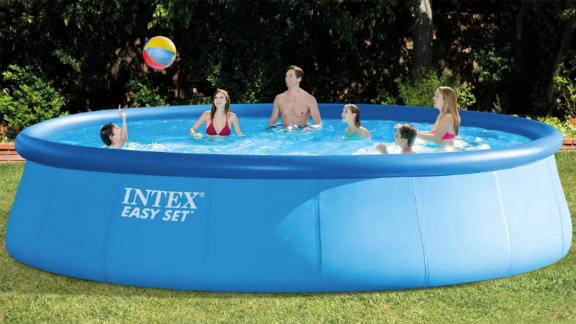 Intex 18-Foot-by-48-Inch Inflatable Round Outdoor Above-Ground Swimming Pool Set