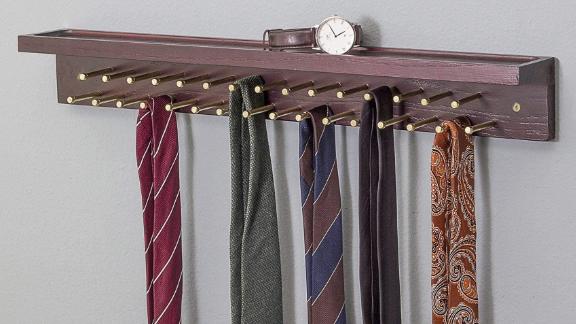 Erik Aleksi Solid Mahogany Tie and Belt Rack 