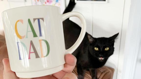 Stoneware Cat Dad Mug 