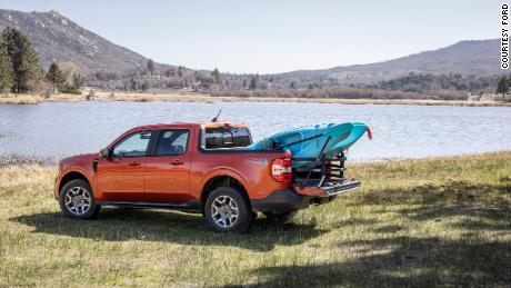 An optional bed extender makes it easier for the Ford Maverick to carry larger cargo.