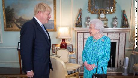 Boris Johnson&#39;s first audience with the Queen as prime minister on July 24, 2019.