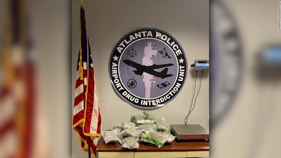 Atlanta police say they found more than 170 pounds of marijuana in suitcases from an arriving flight
