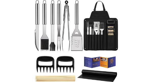 Veken BBQ grill accessory set with storage apron