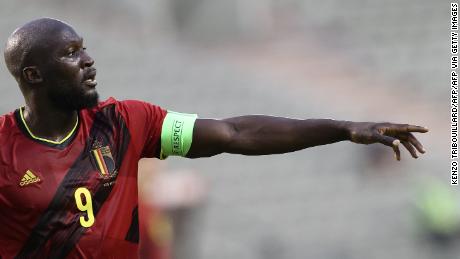 Belgium&#39;s forward Romelu Lukaku reacts during the friendly football match between Belgium and Greece at King Baudouin Stadium in Brussels on June 3, 2021. (Photo by Kenzo TRIBOUILLARD / AFP) (Photo by KENZO TRIBOUILLARD/AFP via Getty Images)