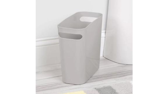 mDesign Slim Plastic Wastebaskets With Handles, 2-Pack