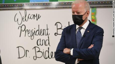 President Joe Biden, here visiting a classroom at Yorktown Elementary School in Yorktown, Virginia, has highlighted schools as a critical part of America's broader infrastructure.