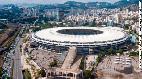 RIO DE JANEIRO, BRAZIL - JUNE 01: An aerial view of the Maracana Stadium on June 01, 2021 in Rio de Janeiro, Brazil. CONMEBOL announced on Monday May 31 that Brazil will host the next Copa America, initially scheduled to be played in Colombia and Argentina. Due to an ongoing social crisis, Colombia was removed as co-host earlier this month and Argentina was pulled out at the last minute as the country faces a surge in COVID-19 cases. (Photo by Buda Mendes/Getty Images)