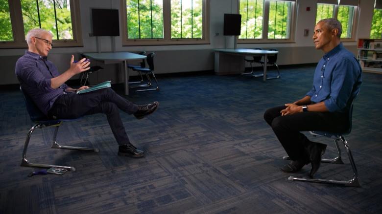 Former President Barack Obama speaks with CNN&#39;s Anderson Cooper.