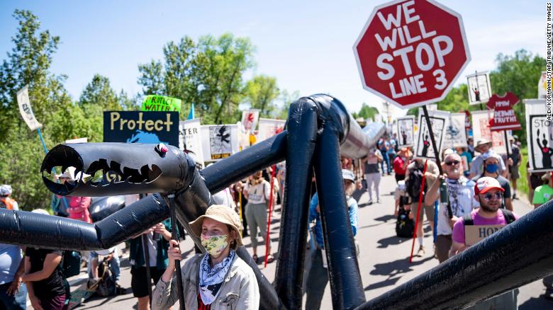 Protesters want a pipeline project shut down in Minnesota. Some damaged the site and forced workers out, the company says
