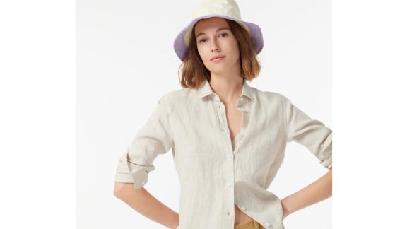 J.Crew Wide-Brim Bucket Hat in Colorblock