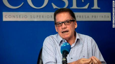 Nicaraguan businessman José Adan Aguerri pictured during an interview with Agence France-Presse in Managua on June 2, 2020.