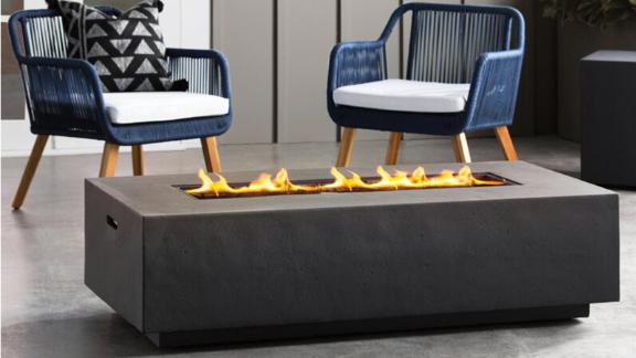 Orren Ellis Belle Stone Propane Outdoor Fire Pit Table