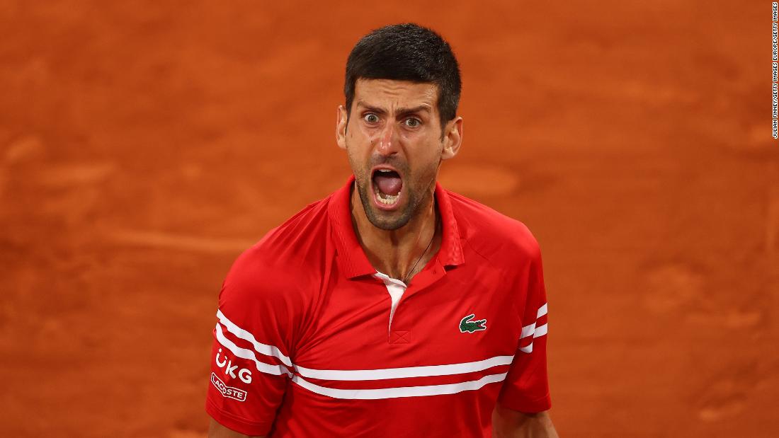 Novak Djokovic lets out guttural scream after setting up French Open