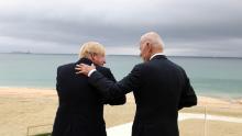 Prime Minister Boris Johnson, left, and US President Joe Biden in Carbis Bay, Cornwall, ahead of the G7 Summit on Friday.