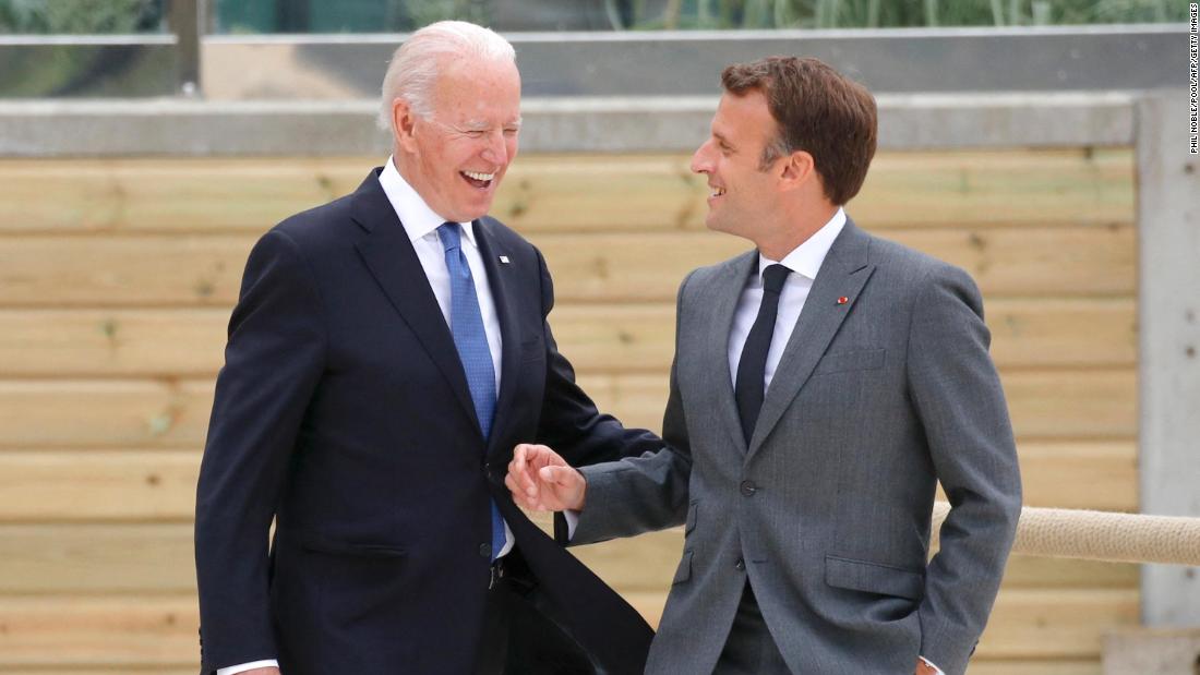 MacronはBidenがG7の指導者の最初の公式会議で「クラブの一部」と言いました。