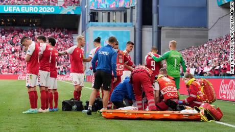 Eriksen received medical treatment on the pitch at Euro 2020. 