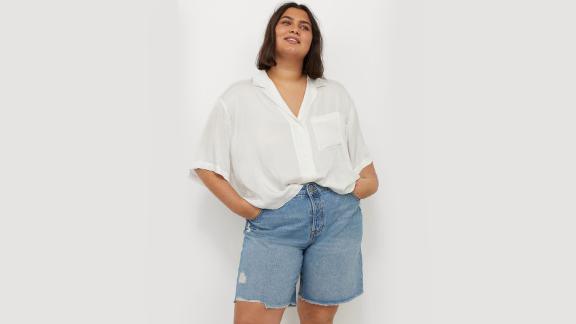 H&M+ Denim Bermuda Shorts