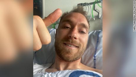 Christian Eriksen thanks well-wishers from his hospital bed.