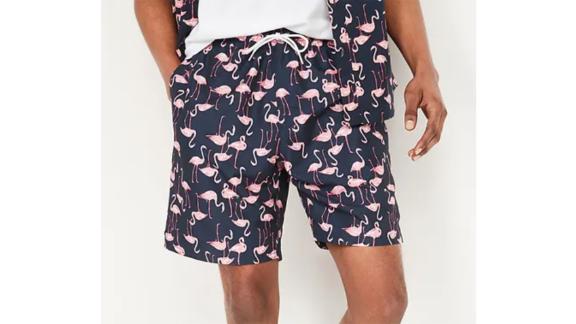 Printed Swim Trunks for Men, 8-Inch Inseam