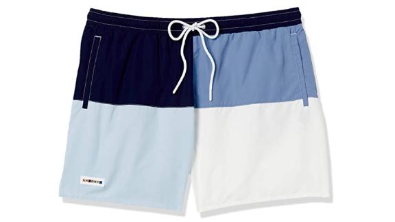 Lacoste Men's Color Block Elastic Waist Swim Trunks