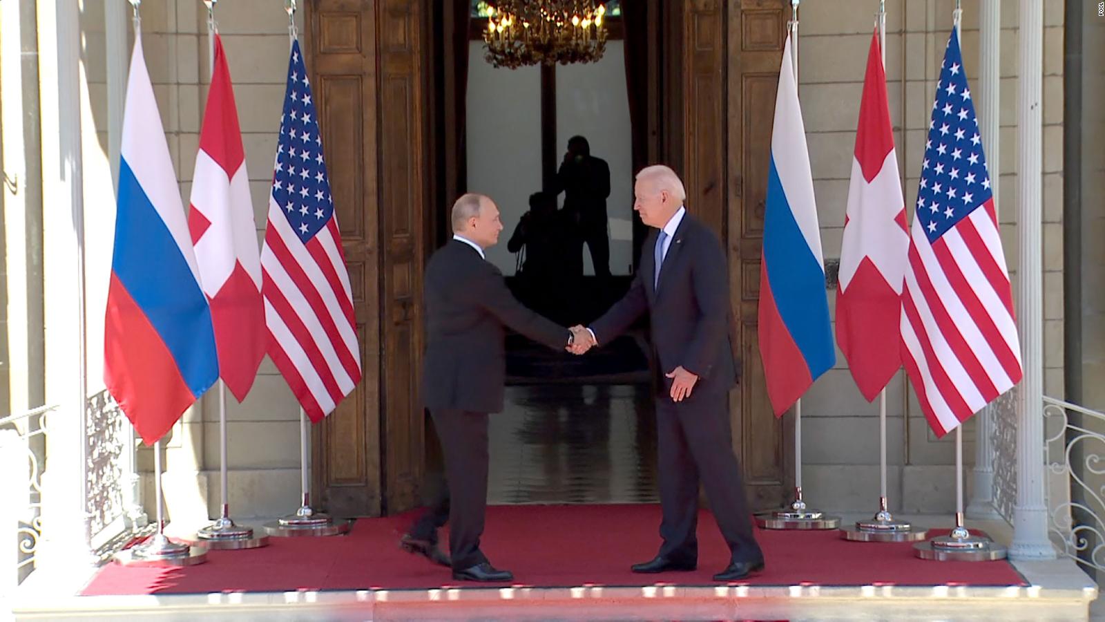 Watch Joe Biden And Vladimir Putin Shake Hands As Summit Begins In