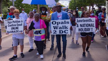 At 89-years-old, Lee pledged to walk from her home in Texas to Washington, DC, to make Juneteenth a federal holiday. 