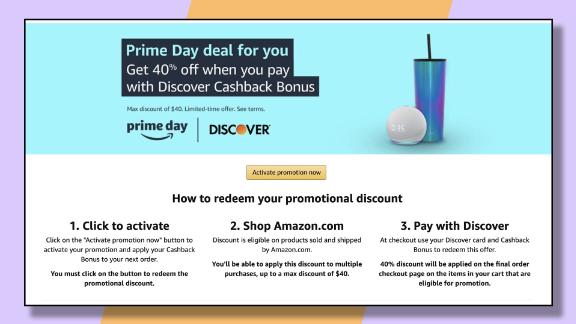 Get as much as 40% off at Amazon with your Discover credit card.