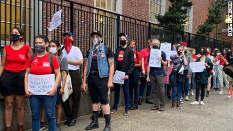 The unions of The New Yorker, Ars Technica and Pitchfork held a rally on June 8, 2021 to protest slow-going contract negotiations with Condé Nast management.