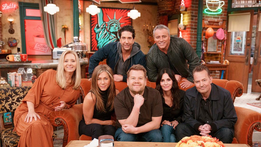 'Friends' cast sings show's theme song with James Corden