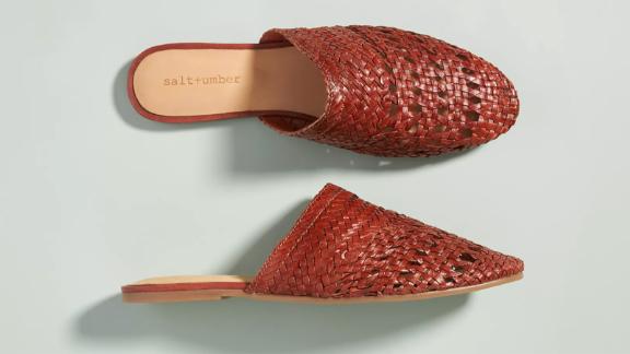 Salt + Umber Woven Leather Slides