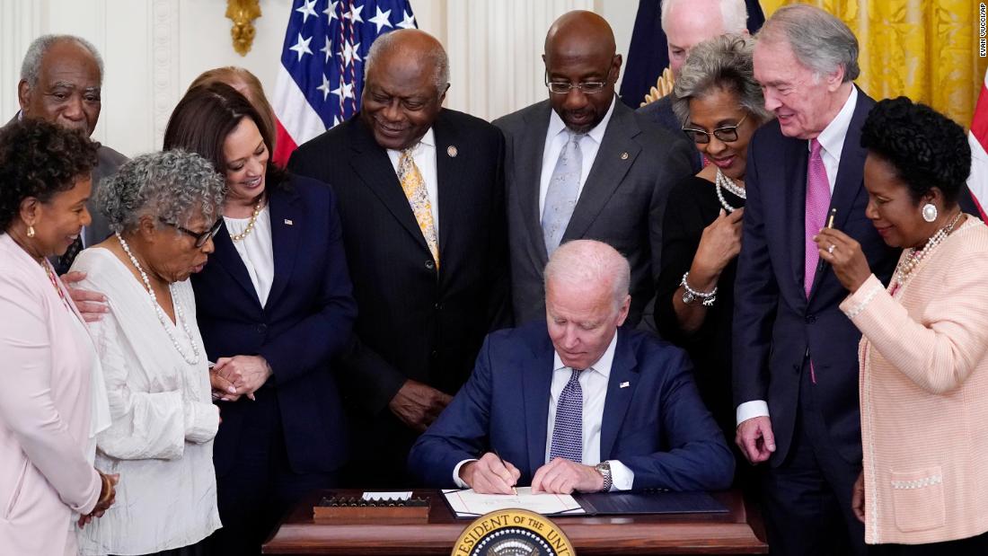 The symbolic move quickly became law, but there is key legislation countering racial inequity that faces major obstacles on Capitol Hill