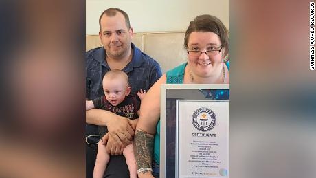 Richard and his parents with the Guinness World Records certificate. 