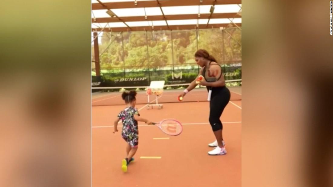 Serena Williams gives daughter tennis lesson in adorable video