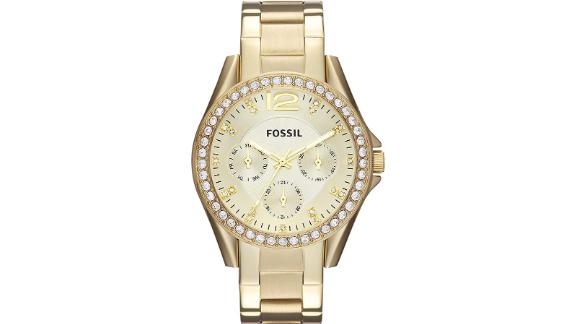 Fossil Women's Riley Stainless Steel Multifunction Glitz Quartz Watch