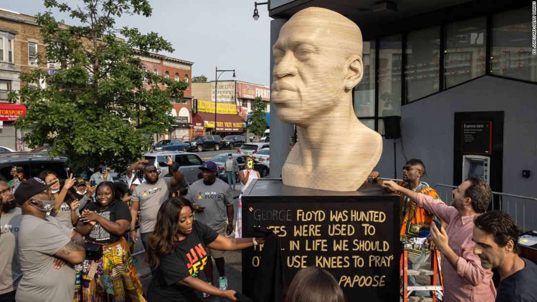 Statues of George Floyd are presented when cities celebrate Juneteenth ...