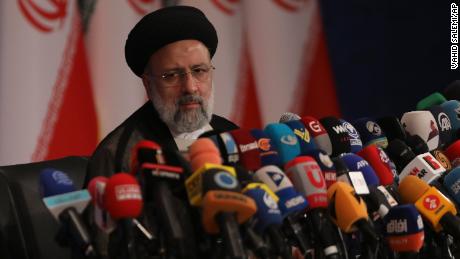 Iran&#39;s new President-elect Ebrahim Raisi speaks during a press conference in Tehran, Iran, Monday, June 21, 2021.